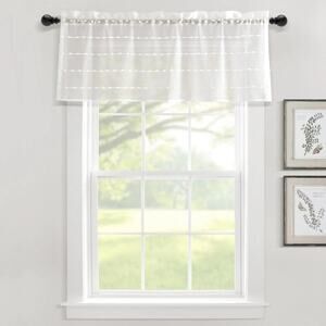 Lush Decor Farmhouse Textured Sheer Window Curtain Valance